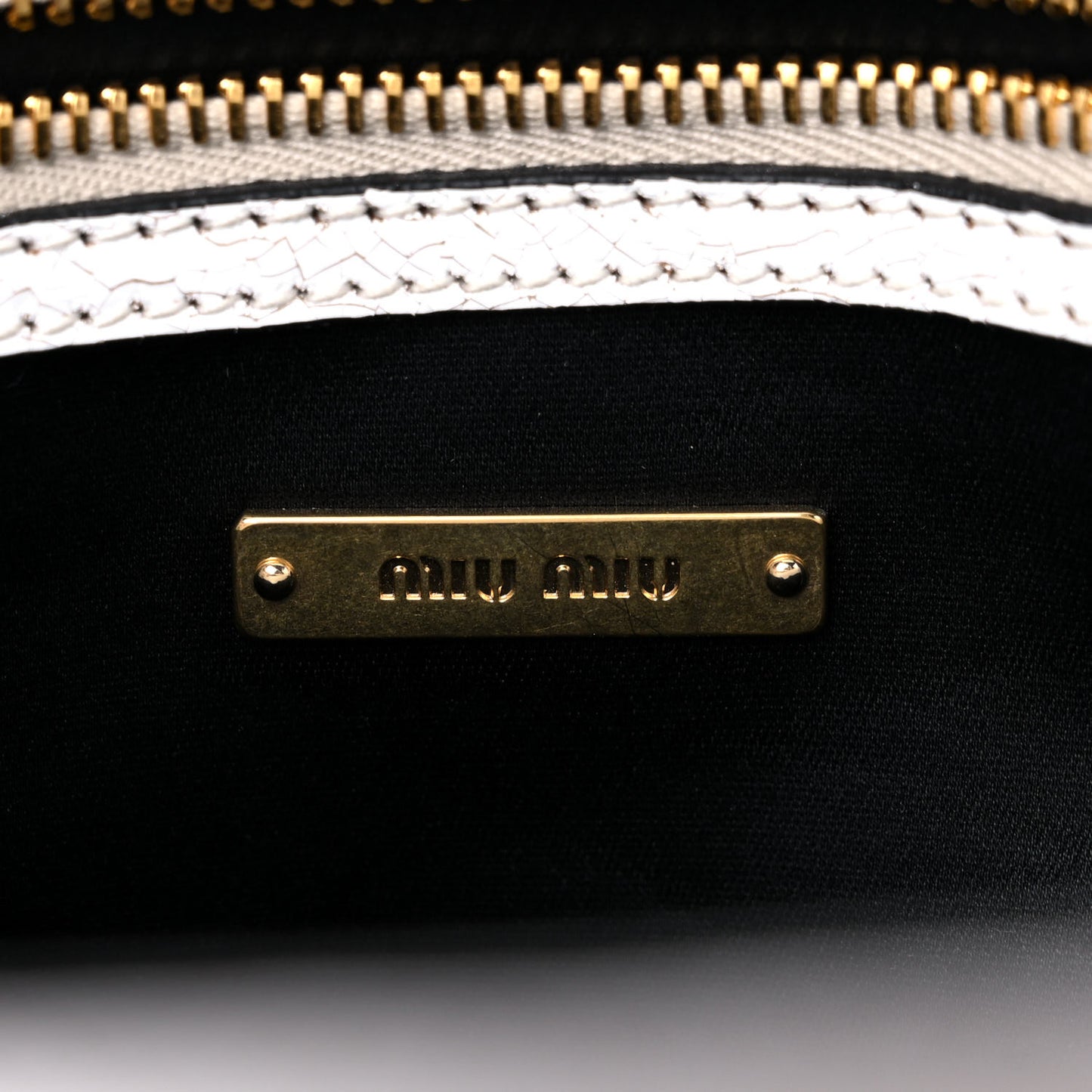 Calfskin Craquele Shopping Bag White