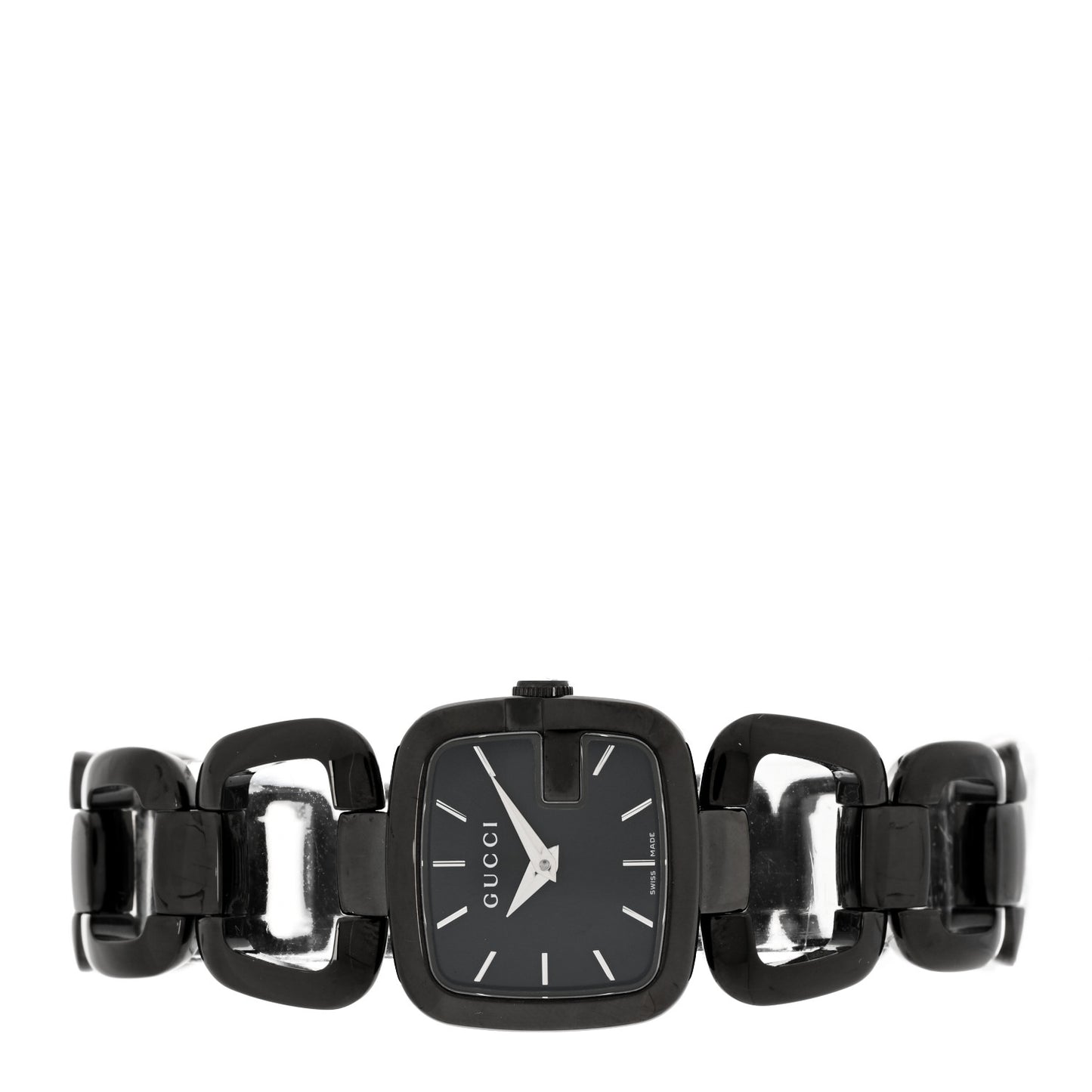 PVD Stainless Steel 24mm G-Gucci Square Quartz Watch Black