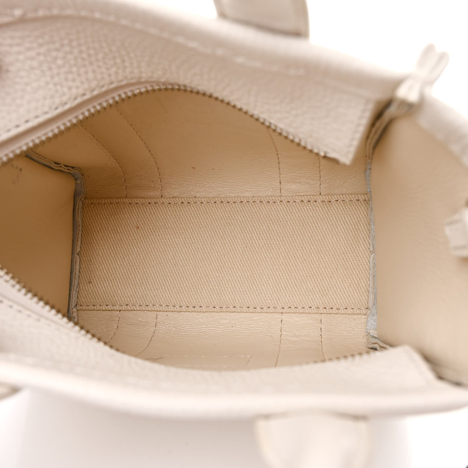 Marc Jacobs Grained Calfskin Mini The Tote Bag Cotton Silver 9 of 21