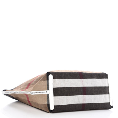 Burberry Coated Canvas Mega Check Sketchbook Large Reversible Doodle Tote White 7 of 12