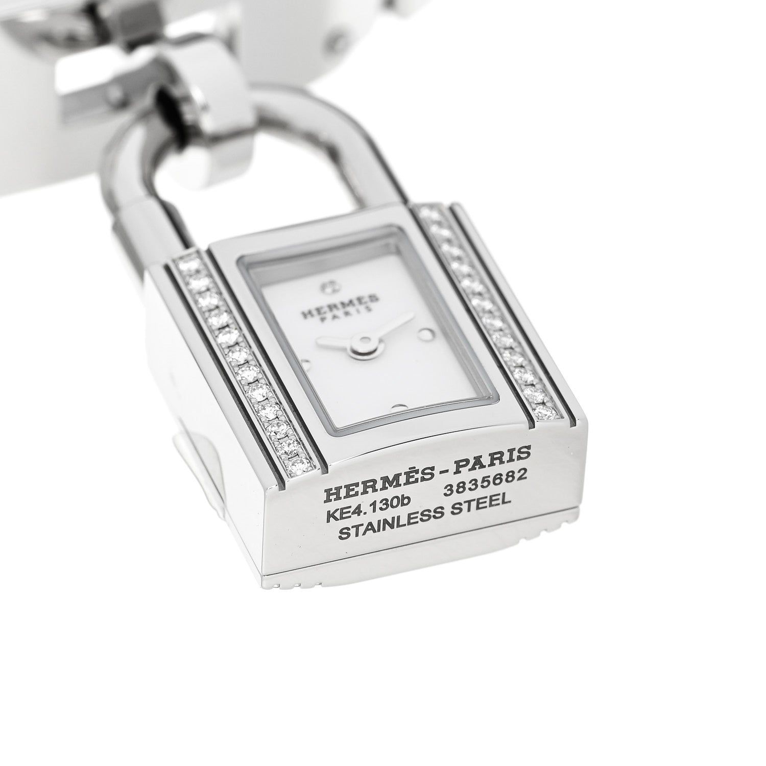 Hermes Stainless Steel Diamond 16mm Kelly Quartz Watch 4 of 5