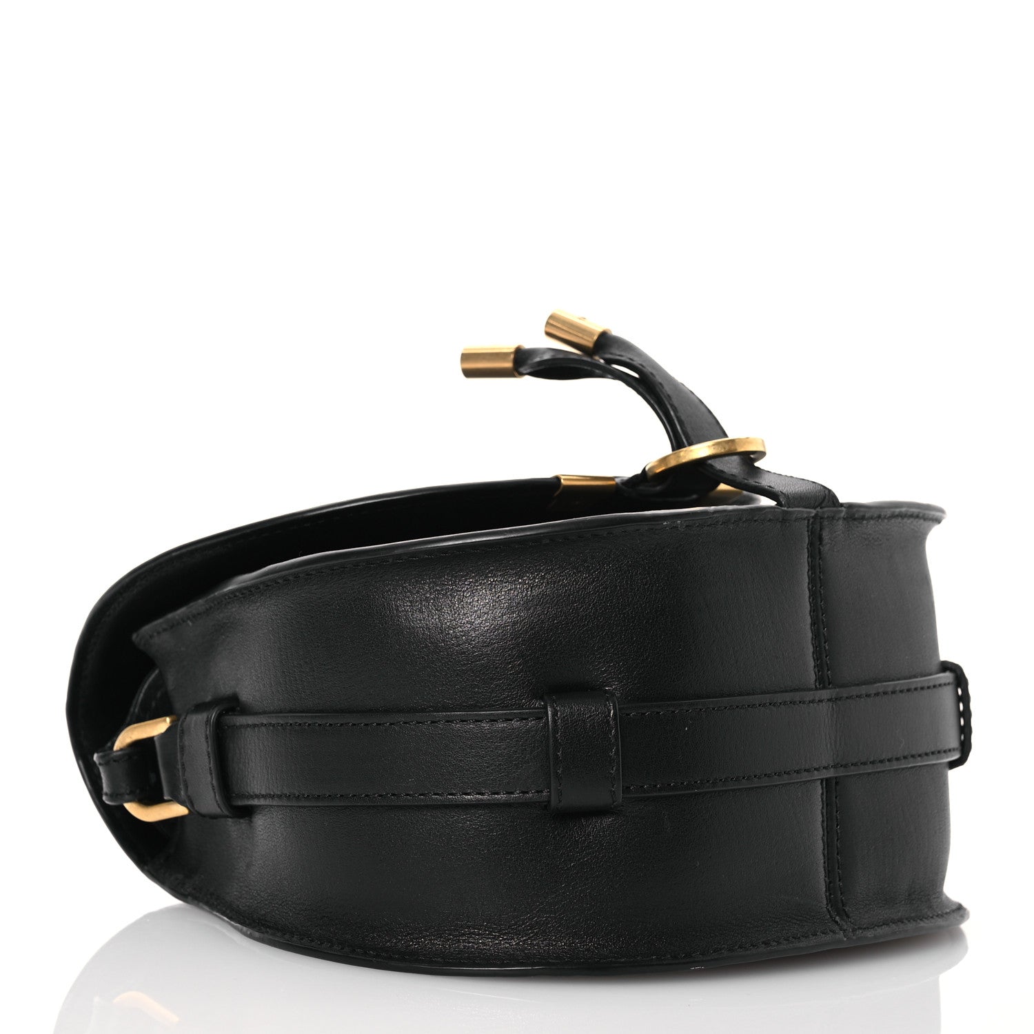 Chloe Grained Calfskin Embroidered Star Small Marcie Saddle Bag Black 4 of 14