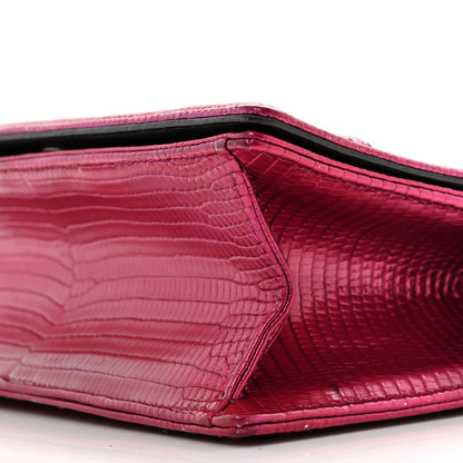 Christian Dior Metallic Lizard Small Diorama Flap Bag Fuchsia 10 of 13