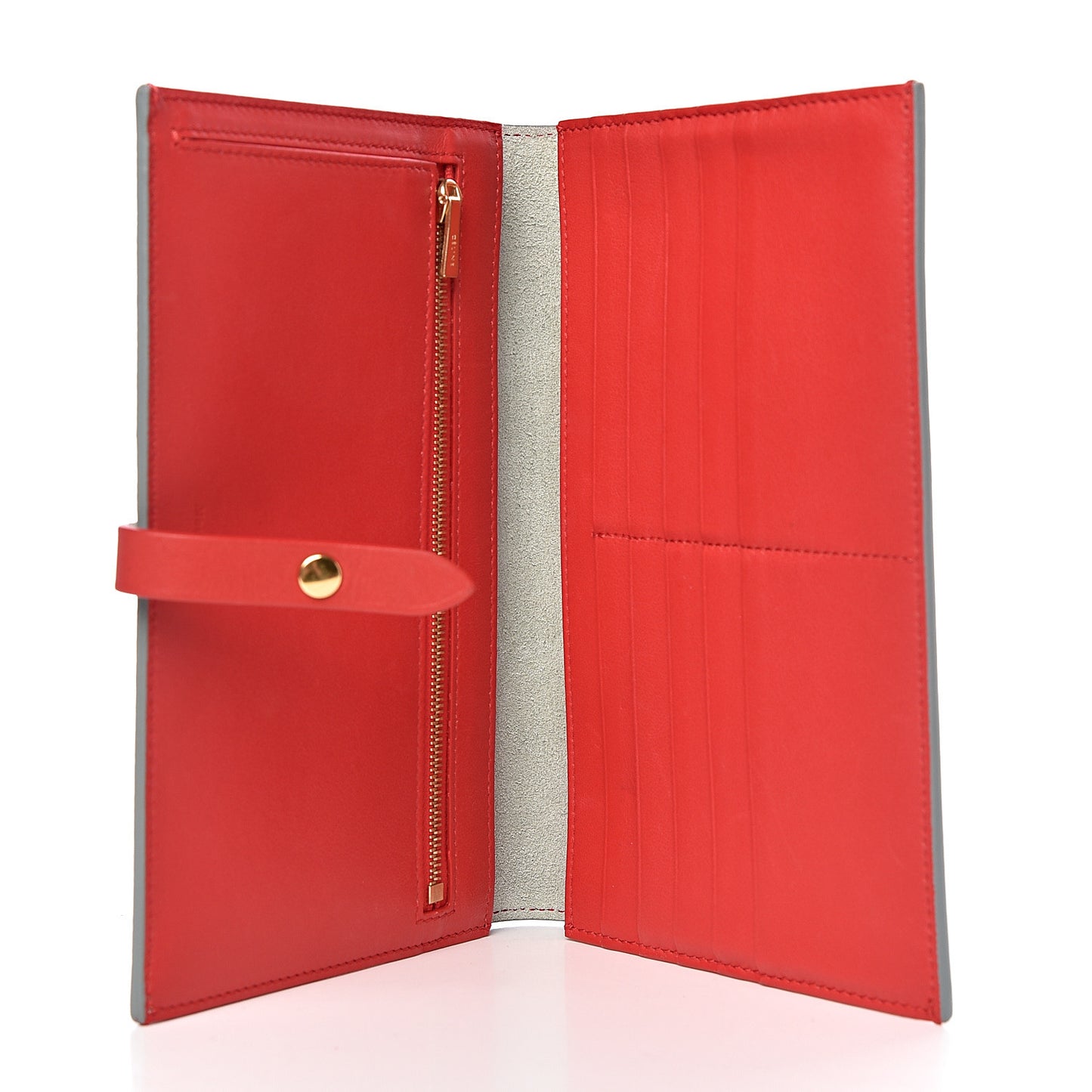 Grained Calfskin Large Multifunction Strap Wallet Jade