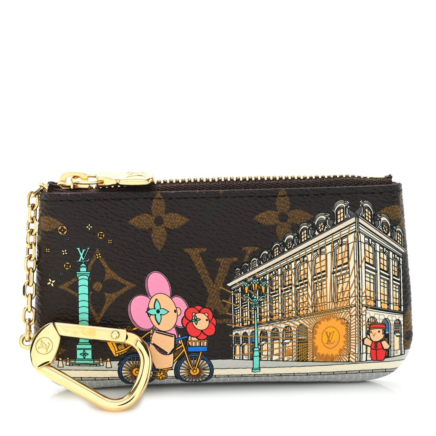 Monogram 2022 Christmas Animation Paris Key Pouch Pink