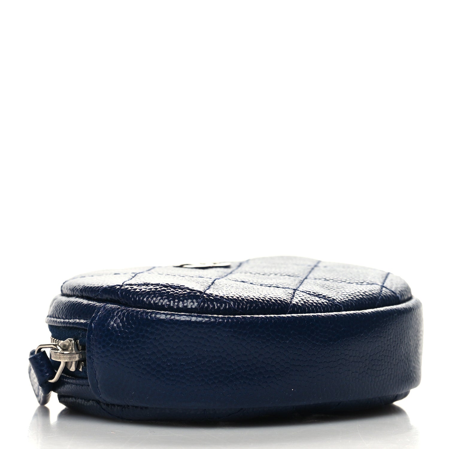 Chanel Caviar Quilted Zip Around Classic Coin Purse Navy Blue 4 of 8