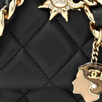 Chanel Lambskin Quilted Mini Coco Charms Rectangular Flap Black 8 of 13