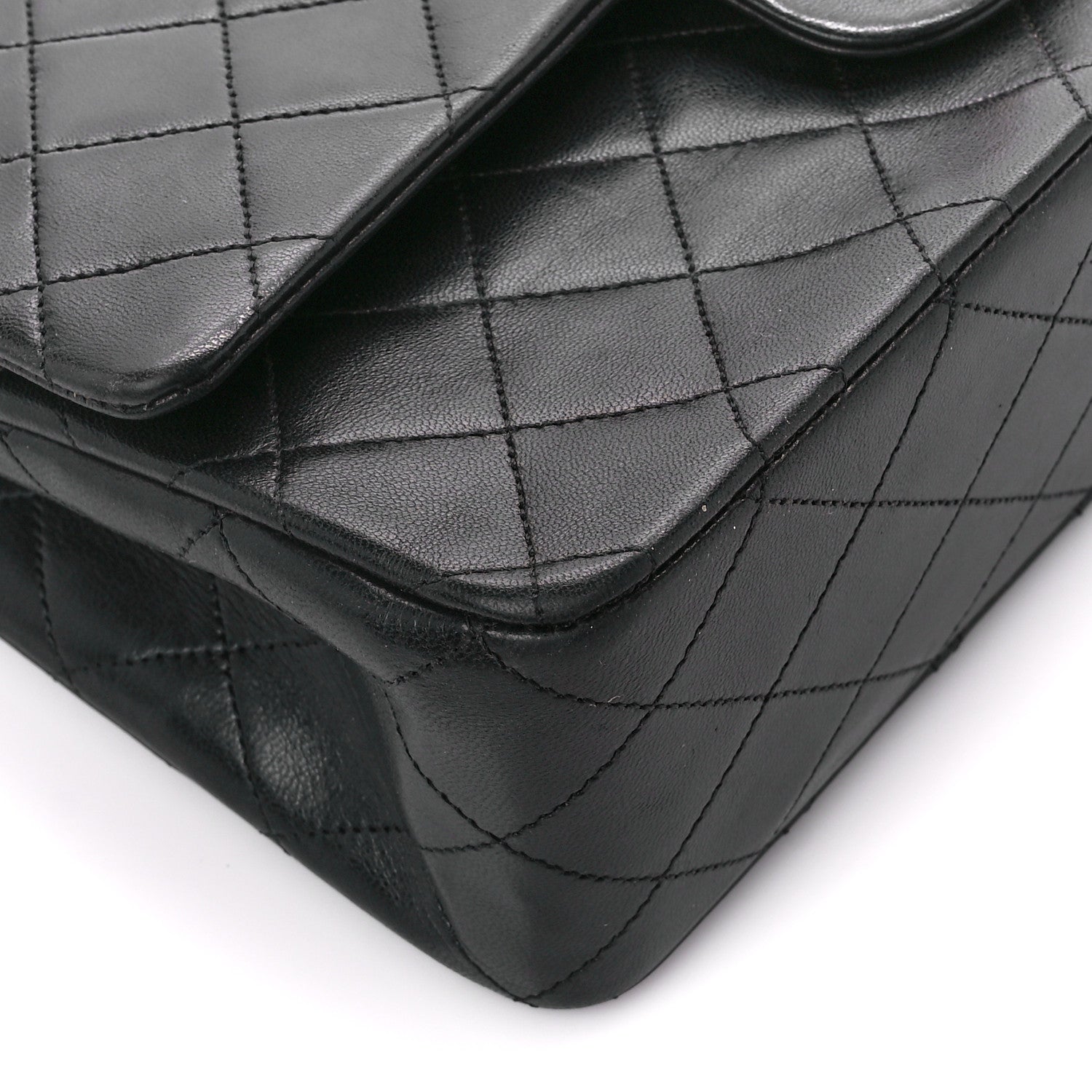 Chanel Lambskin Quilted Medium Double Flap Black 10 of 11