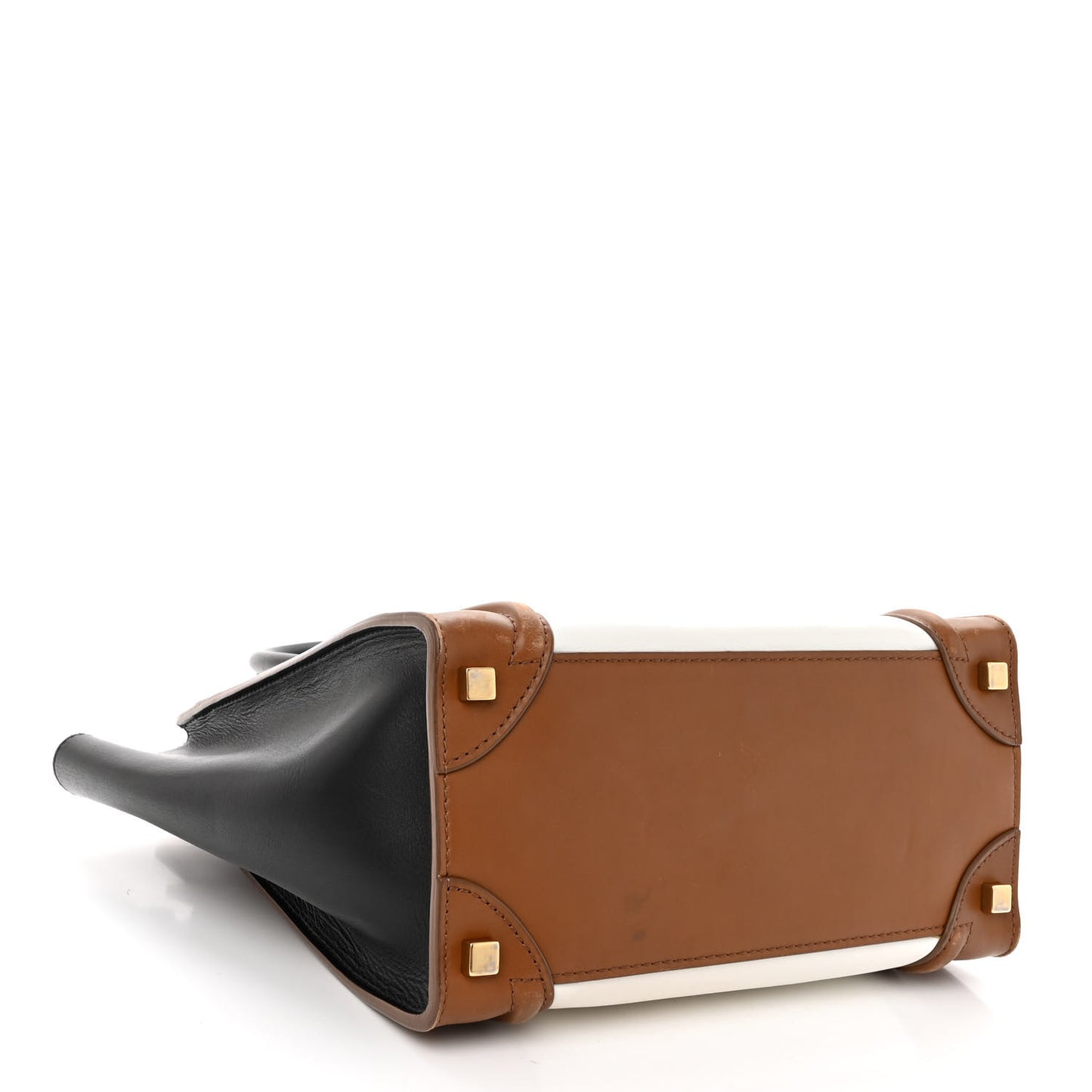Smooth Calfskin Micro Tri-Color Luggage Brown