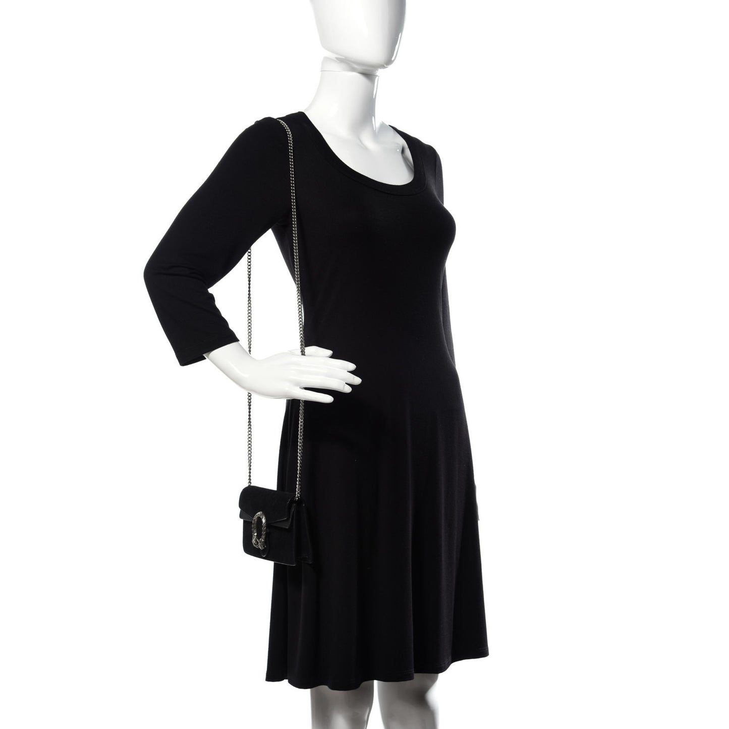 Suede Super Mini Dionysus Shoulder Bag Black