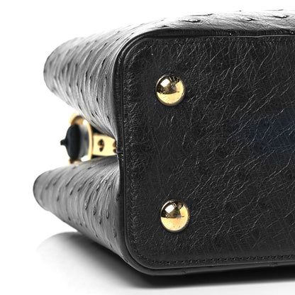 Louis Vuitton Ostrich Capucines MM Black 7 of 9
