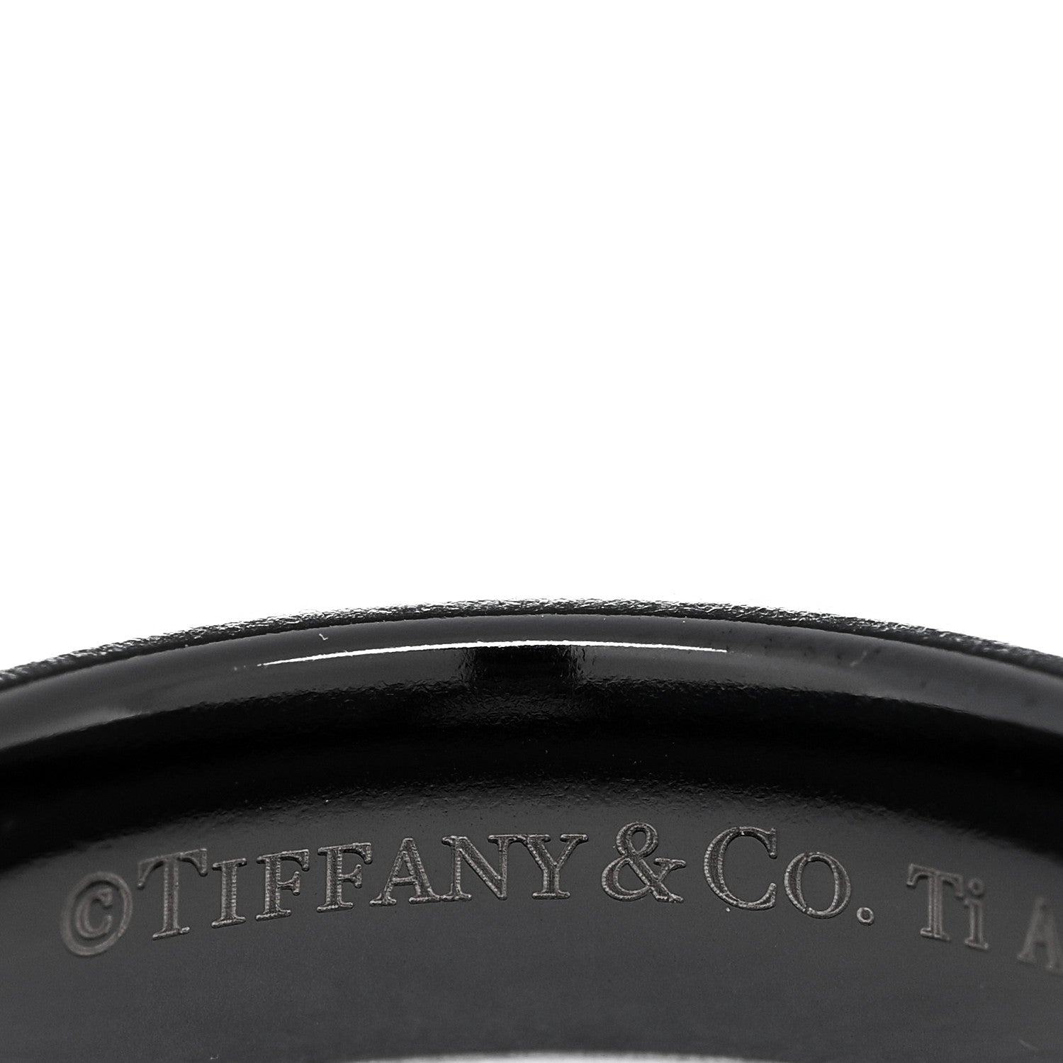Tiffany Sterling Silver Titanium Tiffany T Wide Band Ring 56 7.5 4 of 5