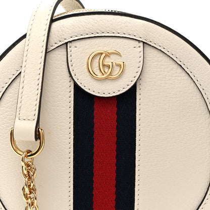 Gucci Textured Calfskin Web Mini Ophidia Round Shoulder Bag Mystic White 7 of 9