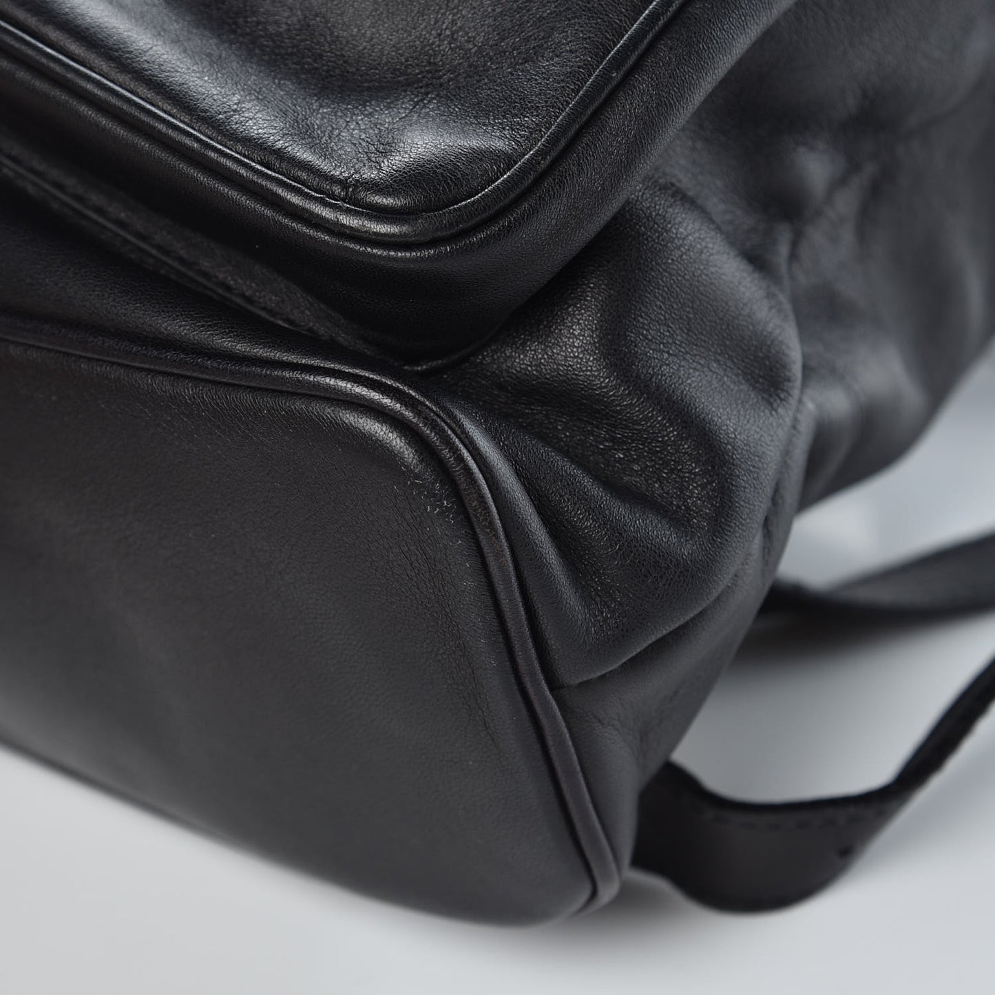 Calfskin Bamboo Backpack Black