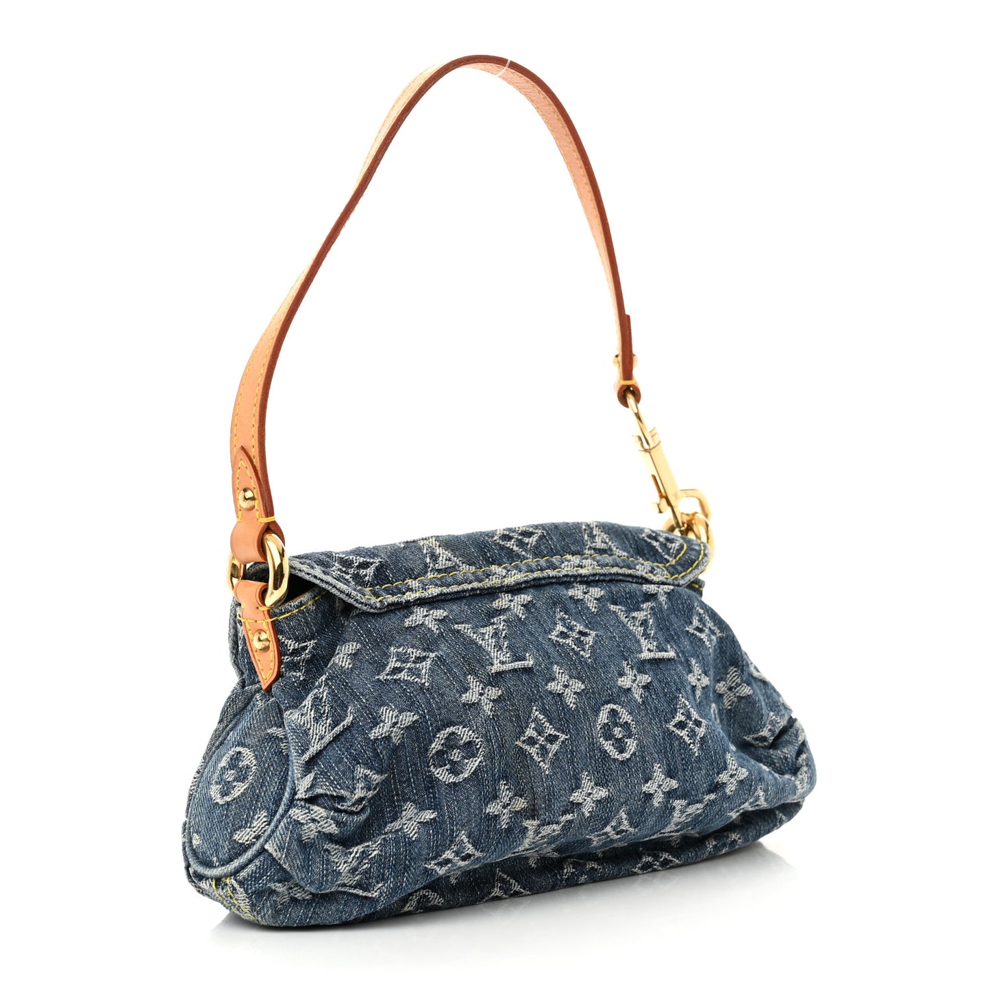 Monogram Denim Mini Pleaty Blue