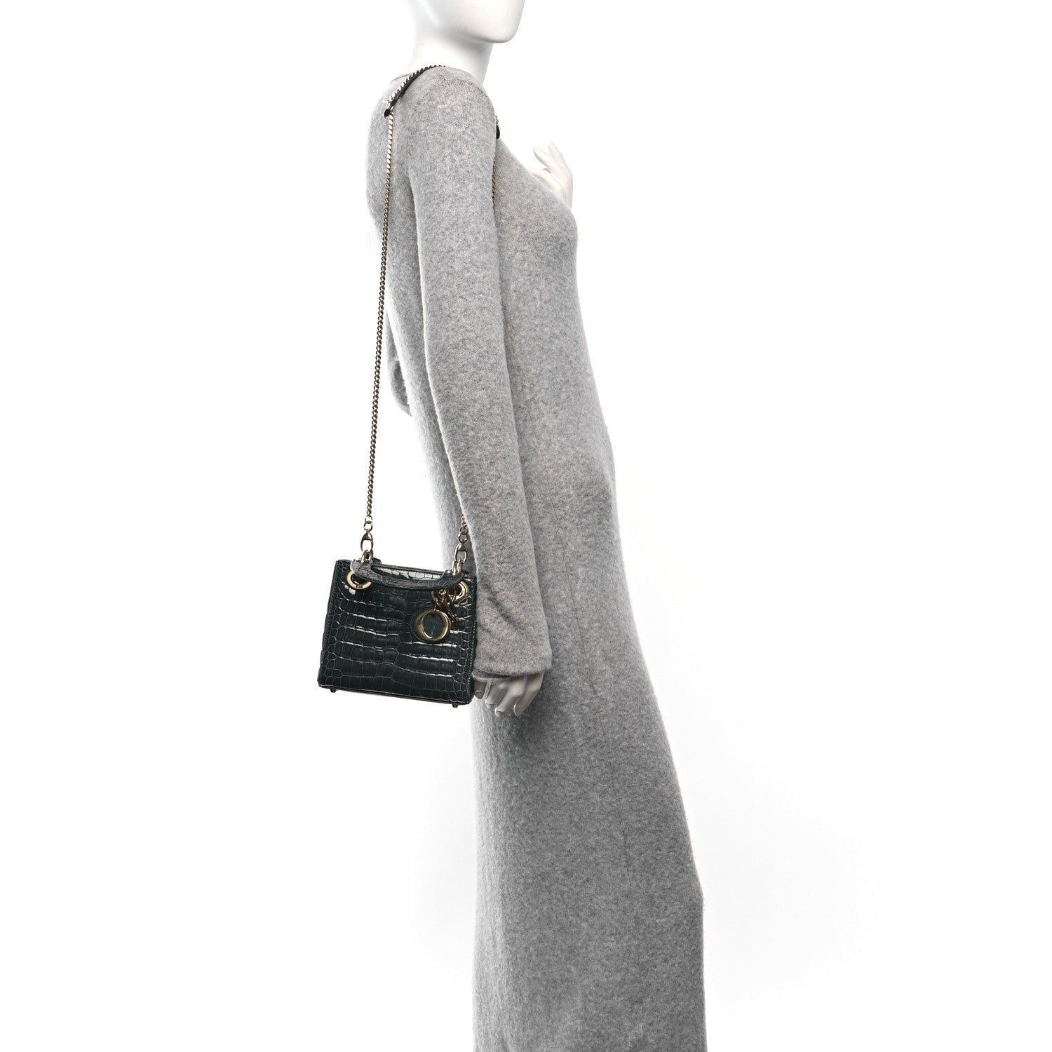 Christian Dior Alligator Mini Lady Dior Blue 2 of 11