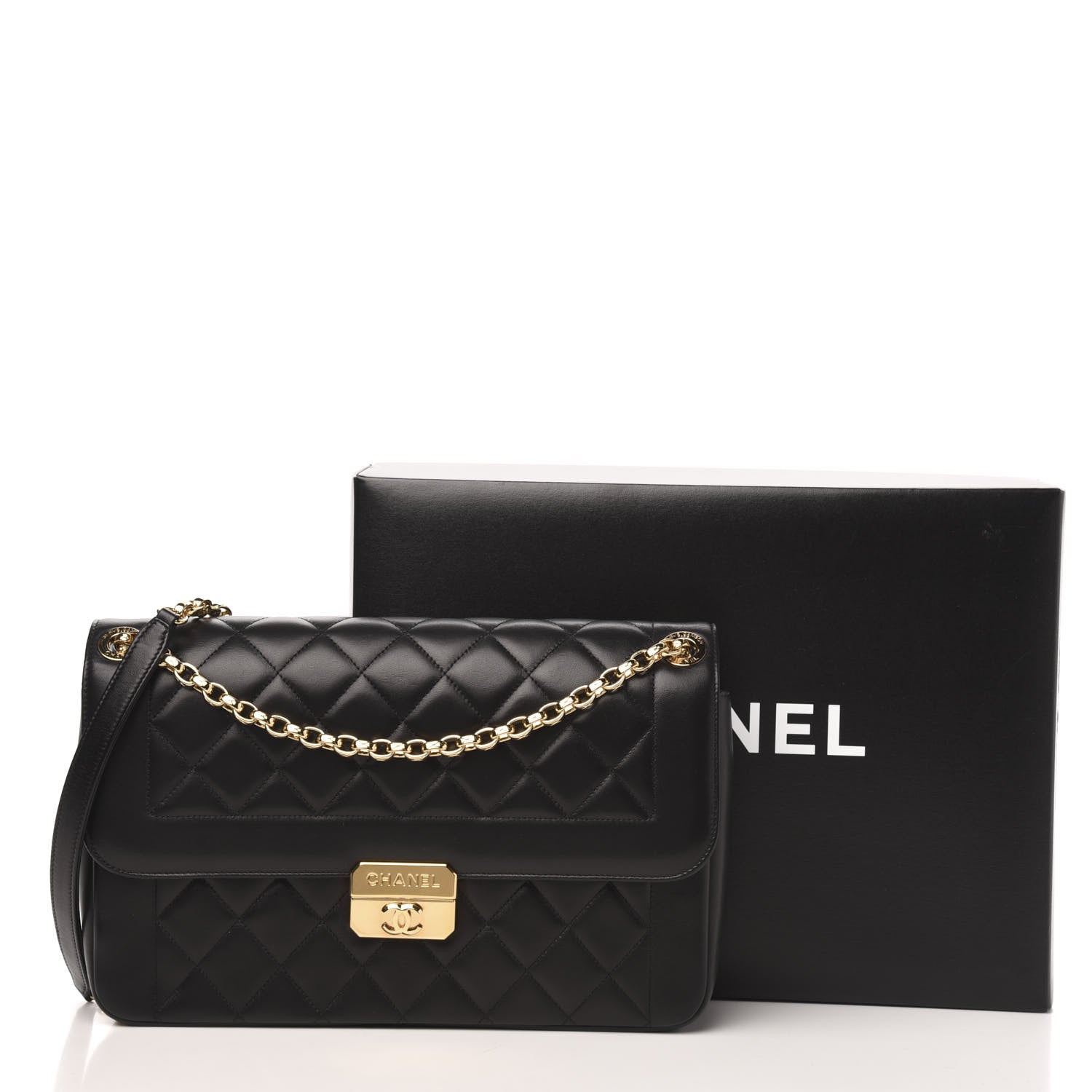 Chanel Lambskin Quilted Large Chic With Me Flap Black 13 of 13