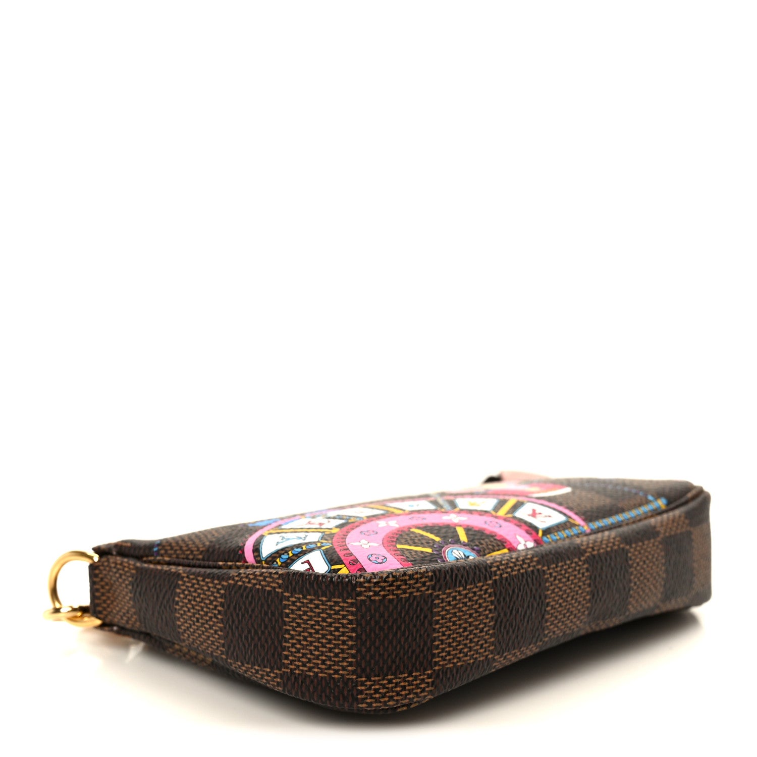 Louis Vuitton Damier Ebene 2020 Christmas Animation Big Wheel Mini Pochette Accessories Rose Ballerine 4 of 10