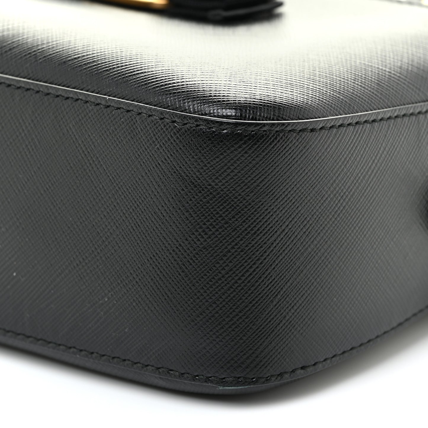 Hammered Calfskin Lydia Bow Camera Bag Black