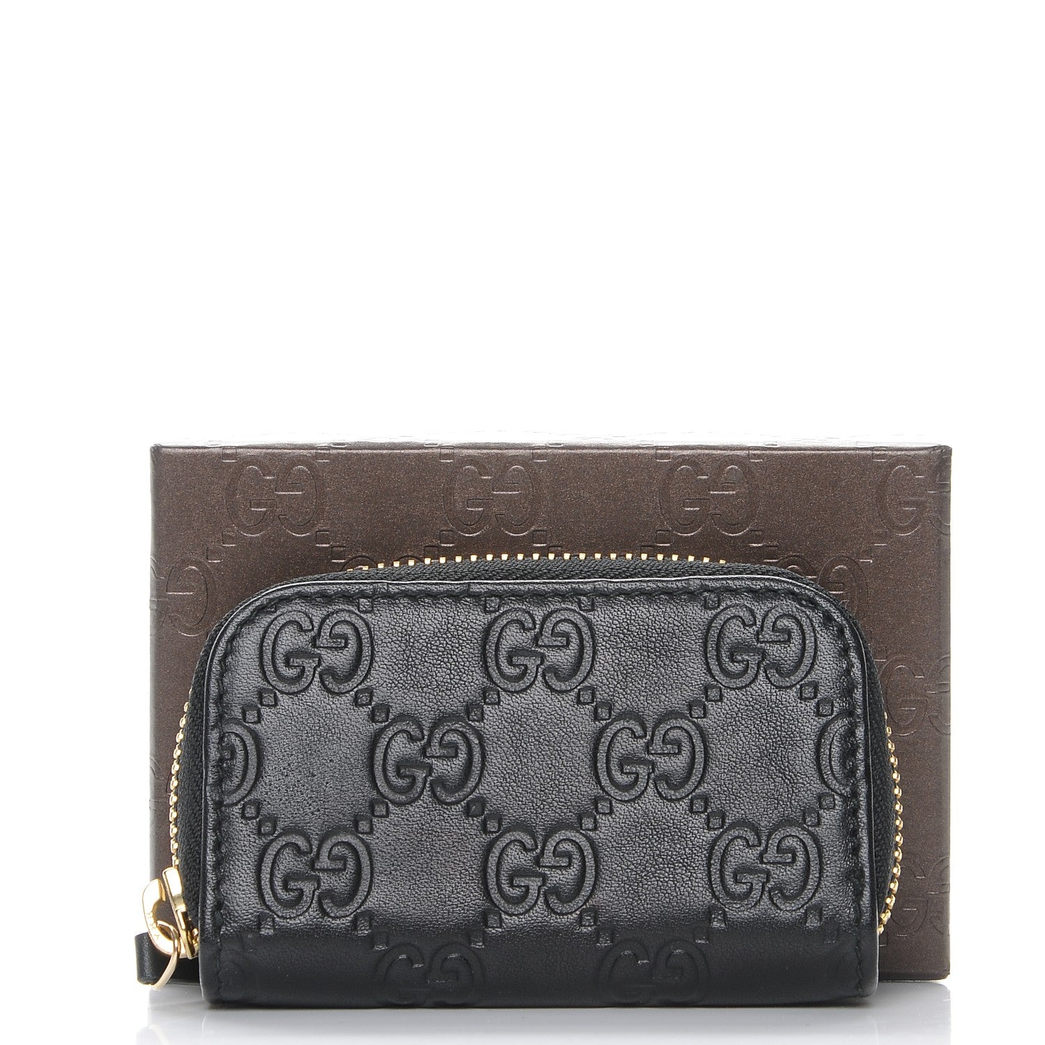 Gucci Guccissima Zip Around Coin Purse Wallet Black 8 of 8