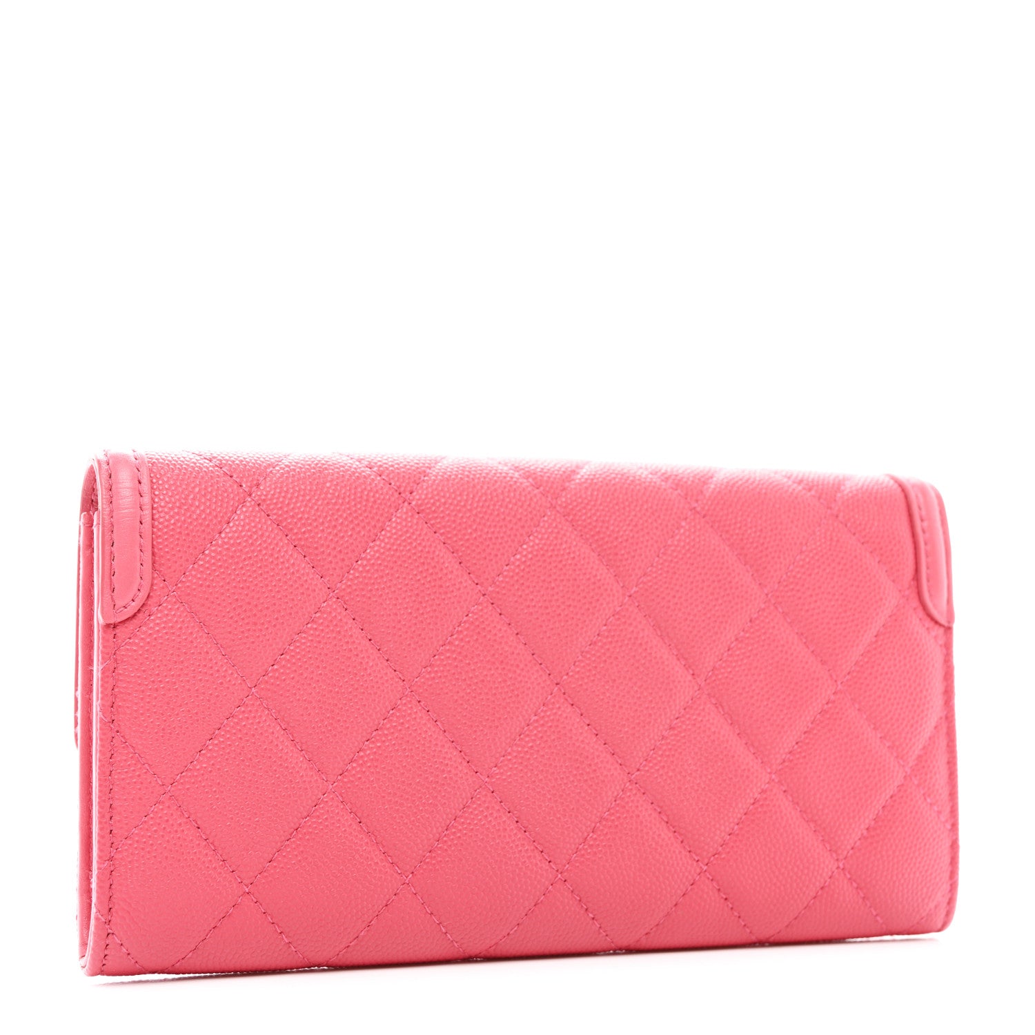 Chanel Caviar Quilted Large Filigree Gusset Flap Wallet Pink 3 of 8