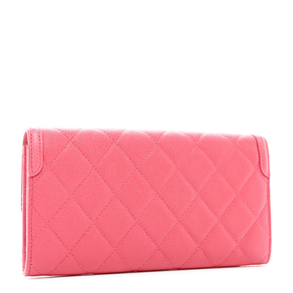 Chanel Caviar Quilted Large Filigree Gusset Flap Wallet Pink 3 of 8