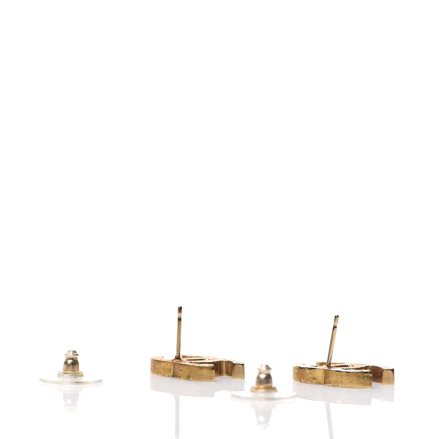 Chanel Enamel CC Earrings Black Gold 3 of 7