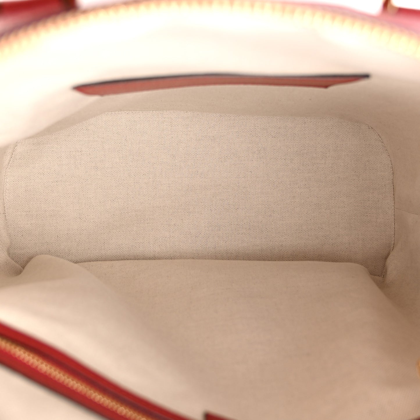 Textured Dollar Calfskin Web Small Savoy Bowling Tote Red