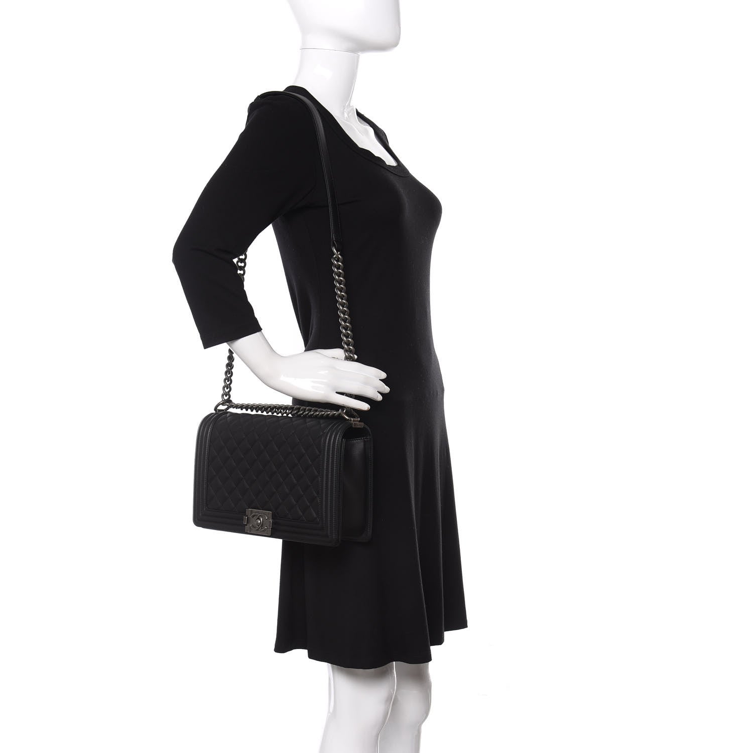 Chanel Calfskin Quilted New Medium Boy Flap Black 2 of 10