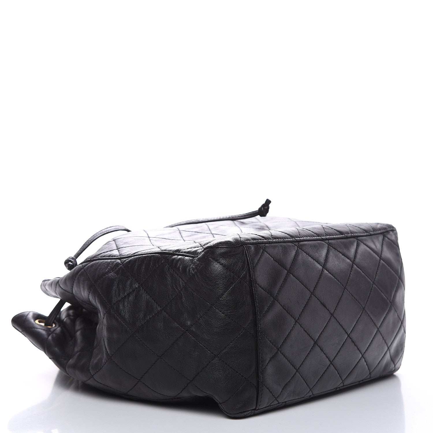 Chanel Lambskin Quilted Drawstring Bucket Bag Black 4 of 14