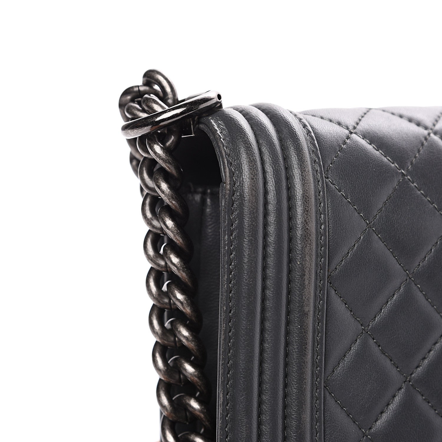 Chanel Lambskin Quilted New Medium Boy Flap Grey 8 of 16