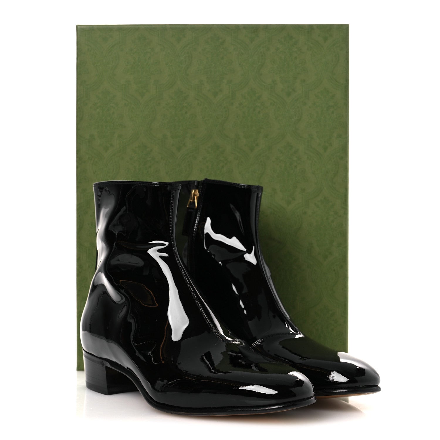 Gucci Vernice Crystal Mens Interlocking G Logo Ankle Booties  9 Black 12 of 12
