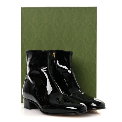 Gucci Vernice Crystal Mens Interlocking G Logo Ankle Booties  9 Black 12 of 12