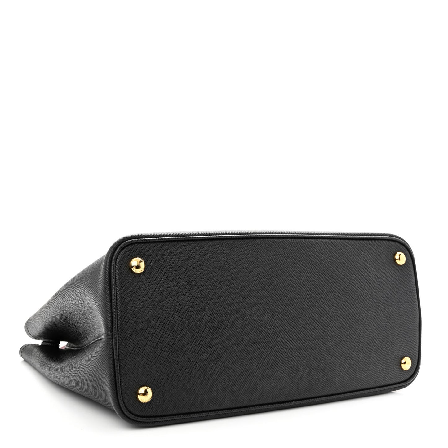 Saffiano Cuir Small Double Bag Black Fuoco
