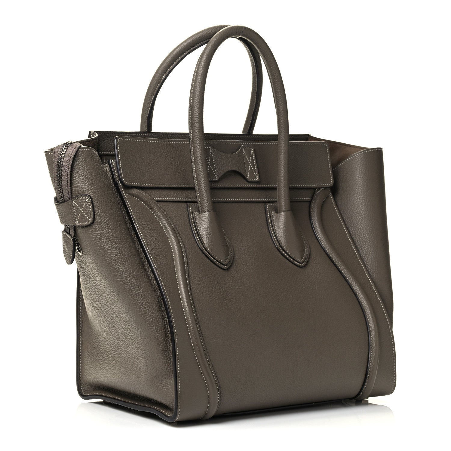 Celine Drummed Calfskin Mini Luggage Souris 2 of 4
