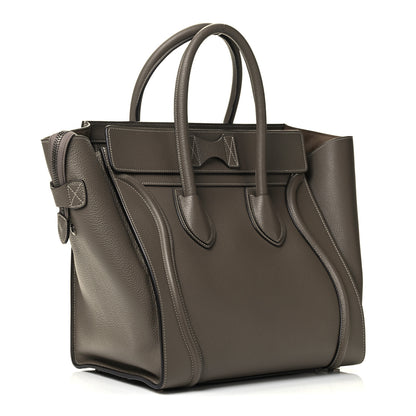Celine Drummed Calfskin Mini Luggage Souris 2 of 4