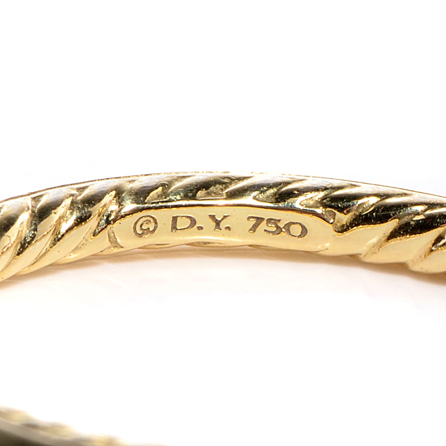 David Yurman 18K Yellow Gold 2mm Cable Inside Band Ring 6 3 of 5