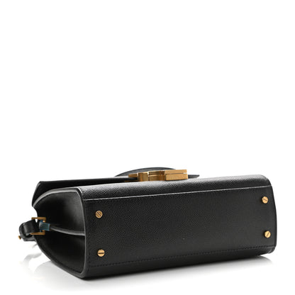 Saint Laurent Grain de Poudre Mini Classic Monogram Cassandra Top Handle Black 4 of 9