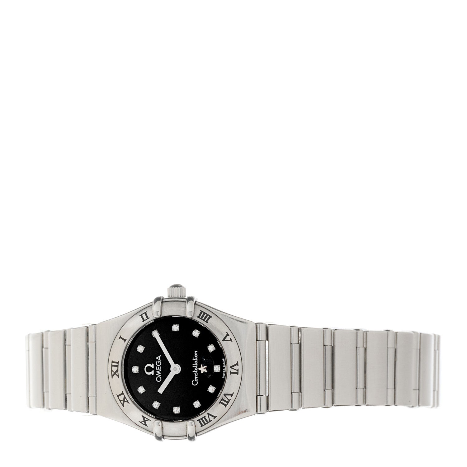 Omega Stainless Steel Diamond 22mm Constellation Quartz Watch Black 1562.56 2 of 4