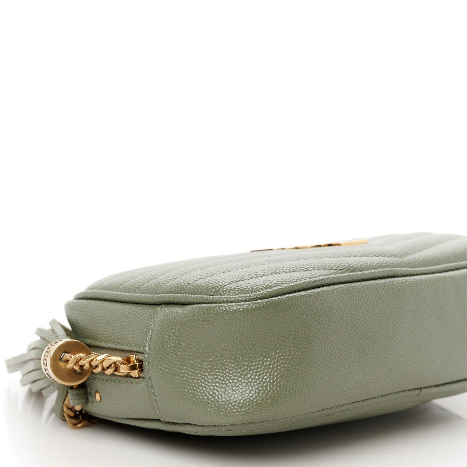 Saint Laurent Grain De Poudre Matelasse Monogram Mini Lou Camera Bag Pistachio 9 of 10
