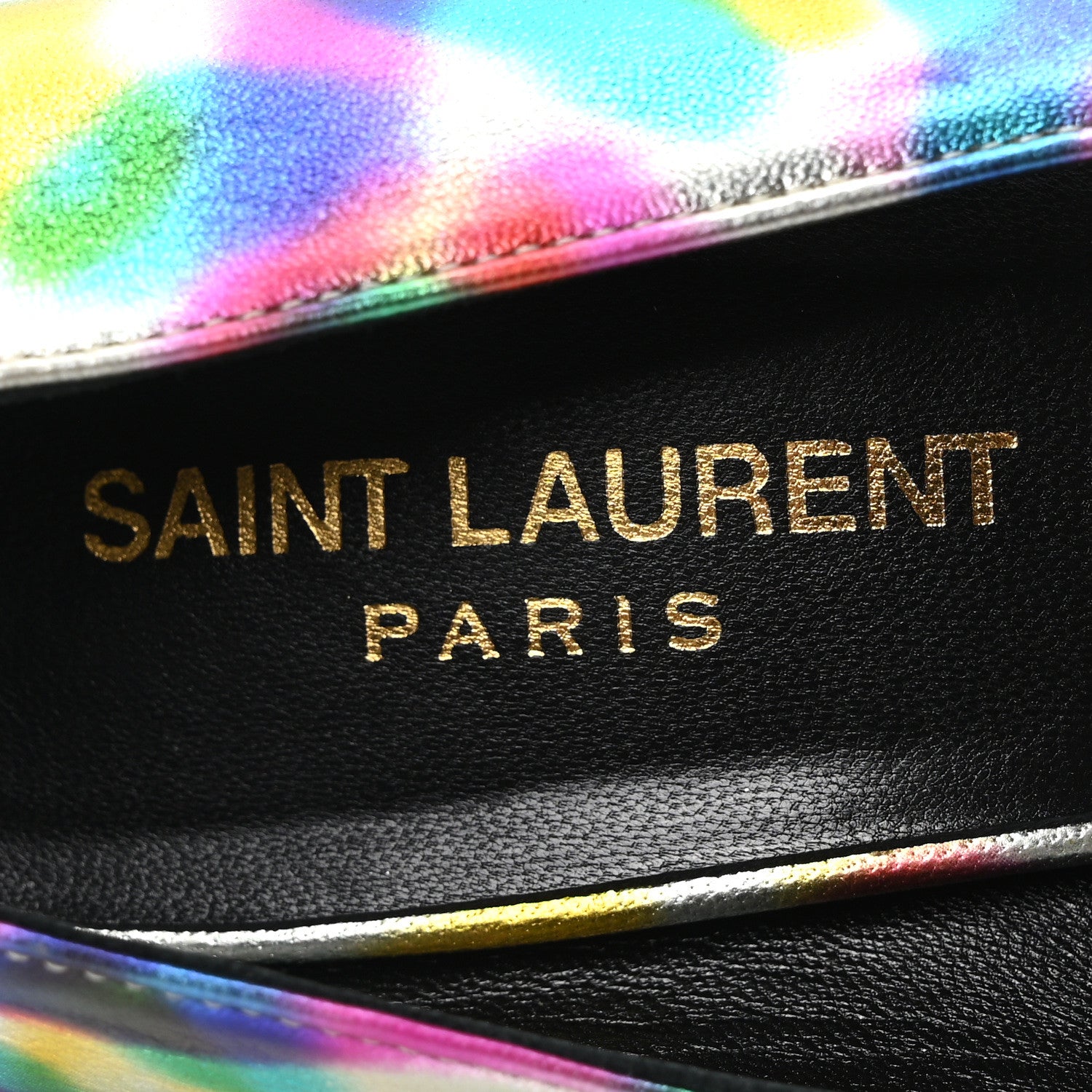 Saint Laurent Metallic Calfskin Pumps 38 Silver Multicolor 8 of 9