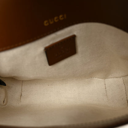 Gucci GG Supreme Monogram Web Mini Horsebit 1955 Shoulder Bag Beige Brown Sugar 5 of 10