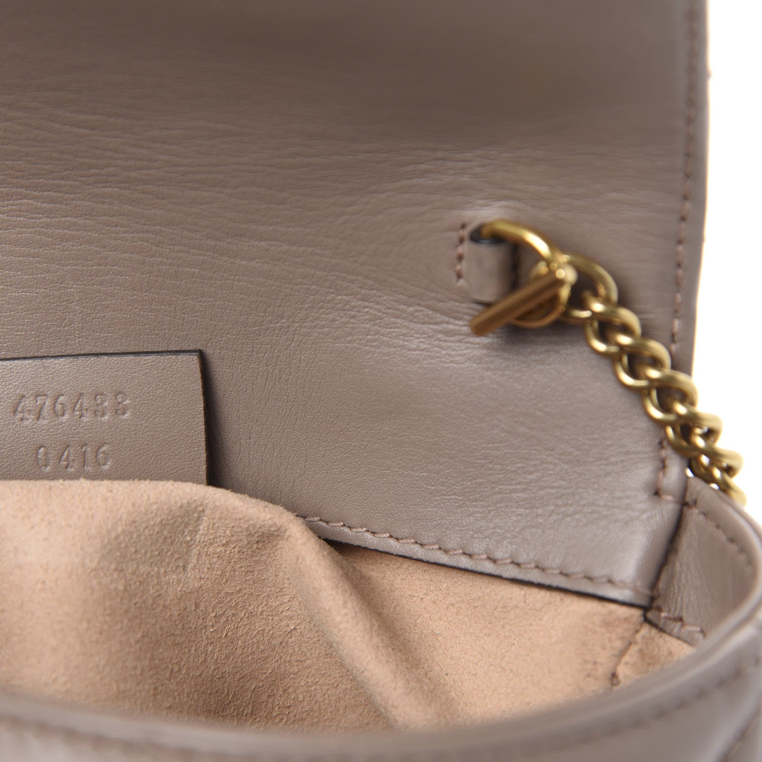 Gucci Calfskin Matelasse Super Mini GG Marmont Shoulder Bag Porcelain Rose 10 of 12
