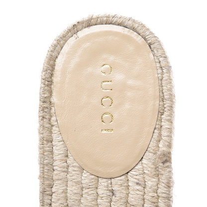 Gucci Straw Elaphe Matelasse GG Marmont Espadrille Slide Sandals 37 Natural Cream Brown 8 of 11