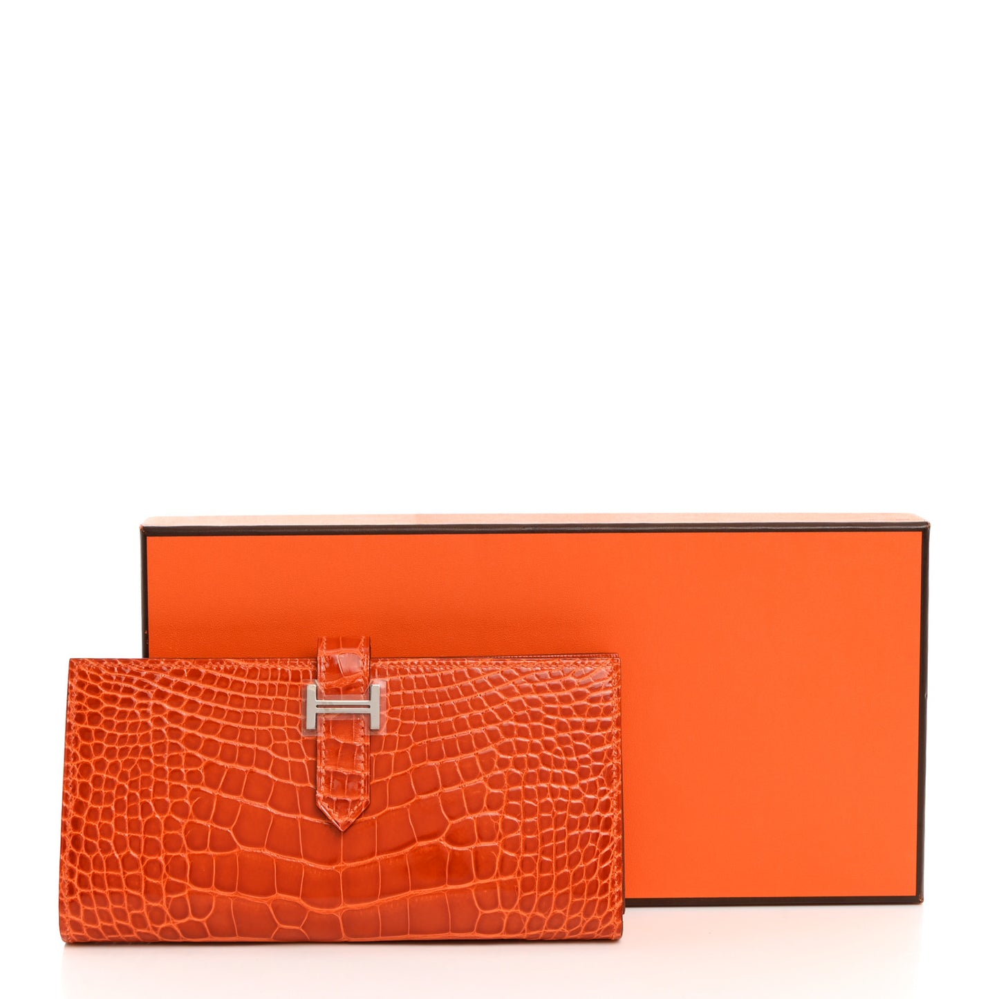 Shiny Alligator Bearn Wallet Orange