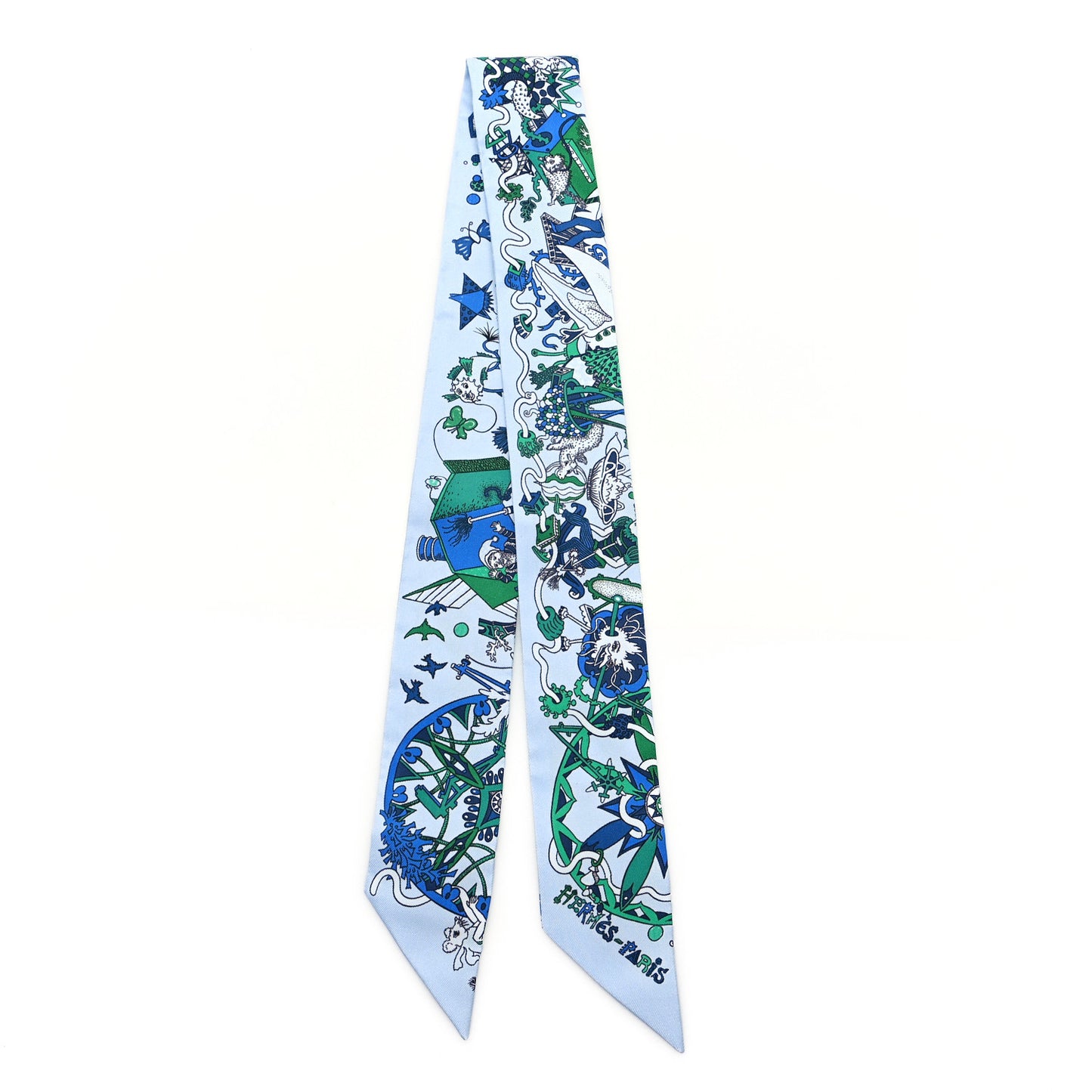 Silk La Folle Parade Twilly Bleu Ciel Vert Cobalt