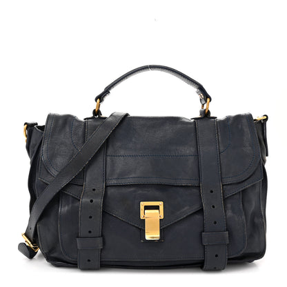 Proenza Schouler Lambskin Medium PS1 Satchel Navy 1 of 23
