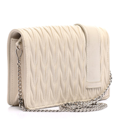 Miu Miu Nappa Matelasse Crystal Embellished Shoulder Bag White 3 of 13