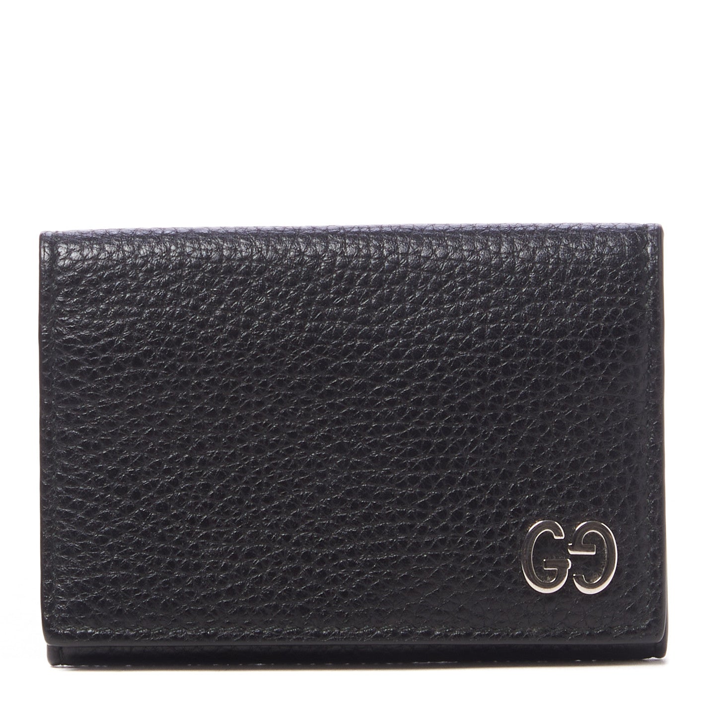 Gucci Pebbled Calfskin Dorian Card Case Black 1 of 8