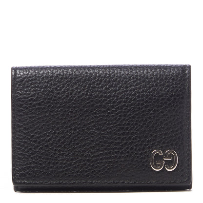 Gucci Pebbled Calfskin Dorian Card Case Black 1 of 8